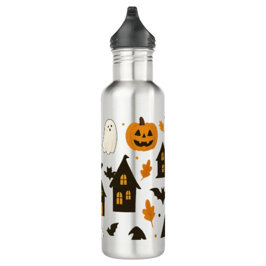 Halloween Scary Pattern – Spooky & feestelijk Waterfles (Rechts)