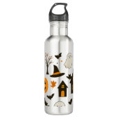 Halloween Scary Pattern – Spooky & feestelijk Waterfles (Voorkant)