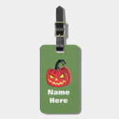 Halloween Scary Pumpkin Custom Name Bagagelabels (Voorkant verticaal)