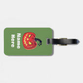 Halloween Scary Pumpkin Custom Name Bagagelabels (Achterkant horizontaal)