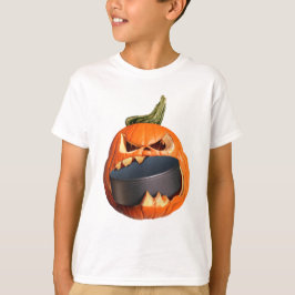 Halloween Scary Pumpkin Eating Puck T-shirt