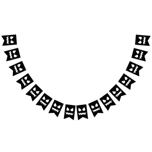 Halloween Scary Pumpkin Gezicht Vlaggetjes (Alle)