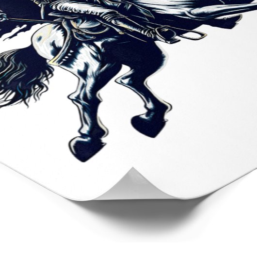 Halloween Scary Pumpkin Hoofdloze Ruiter Poster (Hoek)