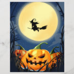 Halloween Scary Pumpkin met Moon en Witch Flyer<br><div class="desc">Halloween Scary Pumpkin met Moon en Witch Flyer Kantoor & School > Promotieproducten & Kleine Bedrijfs Leveringen > Marketing Materials > Flyers</div>