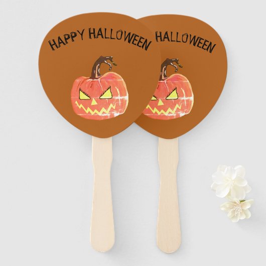 Halloween Scary Pumpkin Paddle Handwaaier (Voorkant en achterkant)
