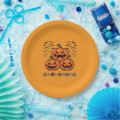 Halloween Scary Pumpkin Papieren Bordje (Feest)