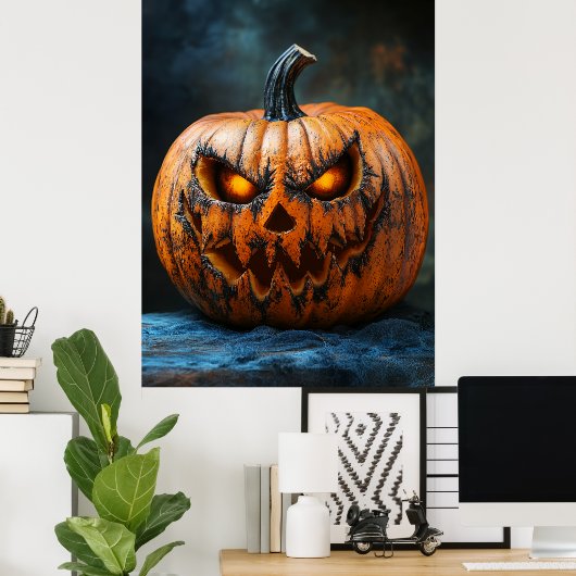 Halloween Scary Pumpkin Poster (Thuiskantoor)