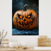 Halloween Scary Pumpkin Poster (Keuken)