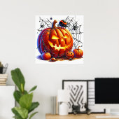 Halloween Scary Pumpkin Poster (Thuiskantoor)