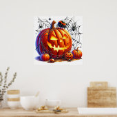 Halloween Scary Pumpkin Poster (Keuken)