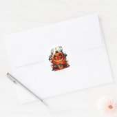 Halloween Scary Pumpkin Ronde Sticker (Envelop)