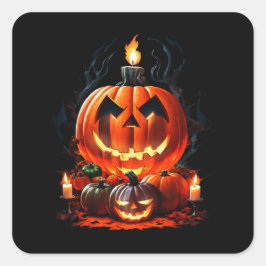 Halloween Scary Pumpkin Vierkante Sticker