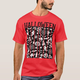 Halloween Scary  Pumpkin Witch Skeleton Boo T-shirt