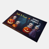 Halloween Scary Pumpkins in Dark Forest Doormat Deurmat (Schuin)