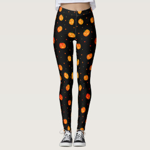 Halloween Scary Pumpkins Jack-o'-Lantern Patroon Leggings