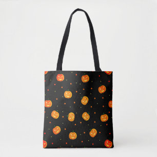 Halloween Scary Pumpkins Jack-o'-Lantern Patroon Tote Bag