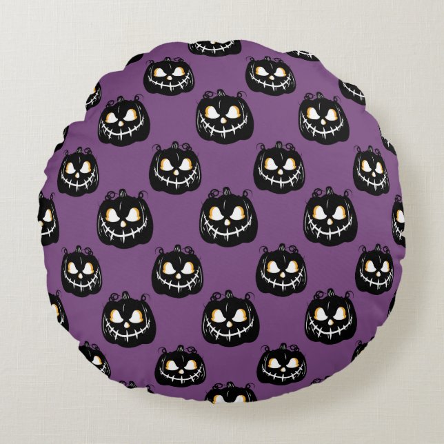 Halloween Scary Pumpkins Pillow Rond Kussen (Voorkant)