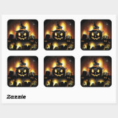 Halloween - Scary Pumpkins w/Pet Vierkante Sticker (Vel)