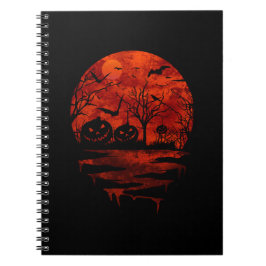 HALLOWEEN SCARY RED MOON NOTITIEBOEK
