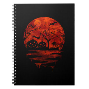 HALLOWEEN SCARY RED MOON NOTITIEBOEK