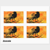 Halloween Scary Scene 11 De Raven Rechthoekige Sticker (Vel)
