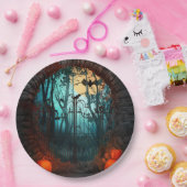 Halloween Scary Scene (2) Beide grootten Papieren Bordje (Feest)