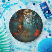 Halloween Scary Scene (3) Beide grootten Papieren Bordje (Feest)