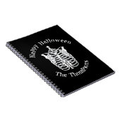 Halloween Scary Skeleton Black White X Ray Notitieboek (Rechterzijde)