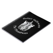 Halloween Scary Skeleton Black White X Ray Notitieboek (Linkerzijde)