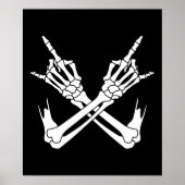 Halloween Scary Skeleton Rocker Hands Poster (Voorkant)