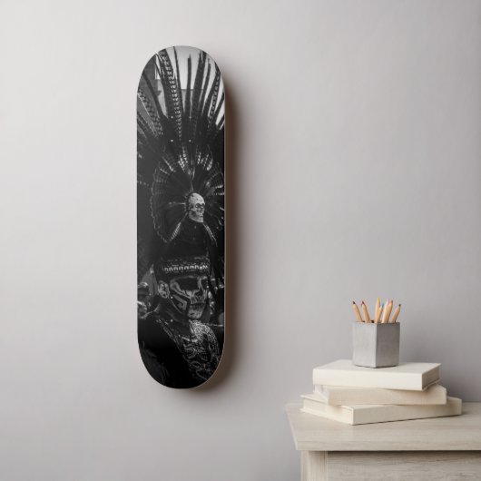 Halloween Scary Skull Black & White Persoonlijk Skateboard (Muurkunst)