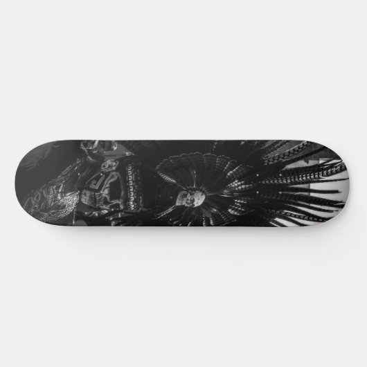 Halloween Scary Skull Black & White Persoonlijk Skateboard (Horizontaal)