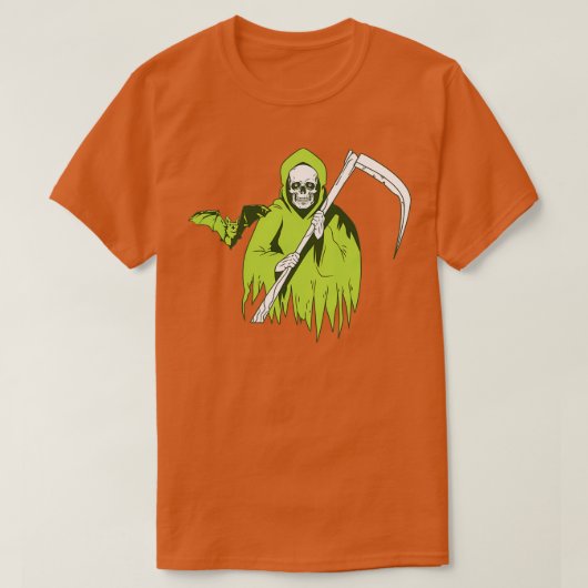 Halloween Scary skull-geest met vleermuis T-shirt (Design voorkant)