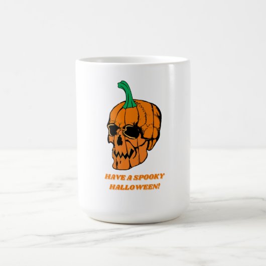 Halloween Scary Skull Pumpkin Koffiemok (Center)