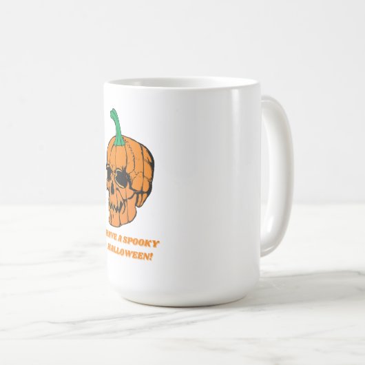 Halloween Scary Skull Pumpkin Koffiemok (Voorkant rechts)