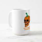 Halloween Scary Skull Pumpkin Koffiemok (Voorkant links)