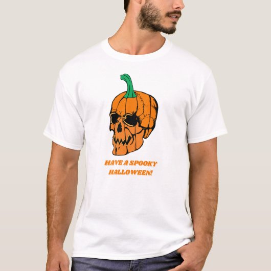 Halloween Scary Skull Pumpkin T-shirt (Voorkant)
