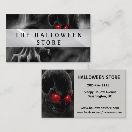  Halloween Scary Skull Visitekaartje (Voorkant / Achterkant)
