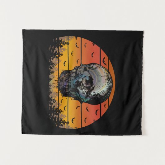 HALLOWEEN SCARY SKULL WANDKLEED (Voorkant (horizontaal))