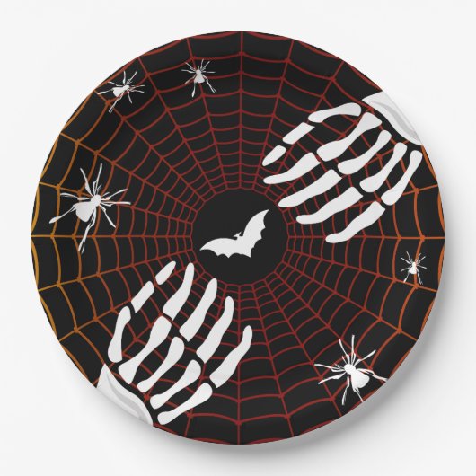 Halloween Scary Spider Pattern Papieren Bordje (Voorkant)