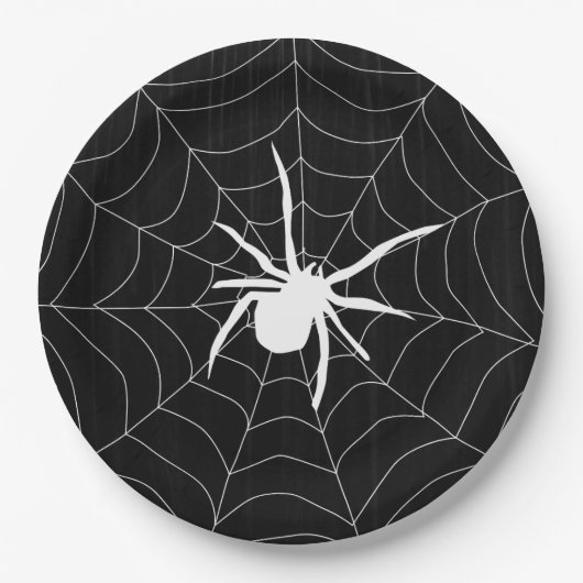 Halloween Scary Spider Pattern Papieren Bordje (Voorkant)
