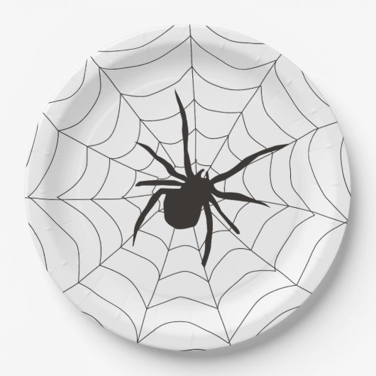 Halloween Scary Spider Pattern Papieren Bordje (Voorkant)