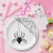 Halloween Scary Spider Pattern Papieren Bordje (Feest)