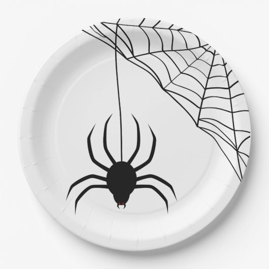 Halloween Scary Spider Pattern Papieren Bordje (Voorkant)