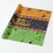 Halloween Scary Spider Webs Cadeaupapier (Uitgerold)
