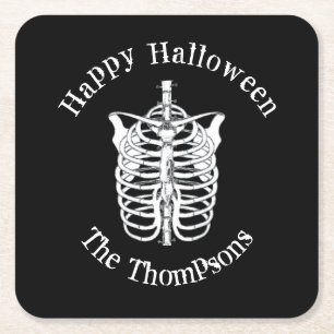 Halloween Scary Spooky Creepy Skeleton Kartonnen Onderzetters