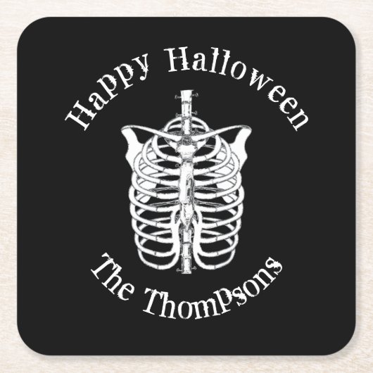 Halloween Scary Spooky Creepy Skeleton Kartonnen Onderzetters (Voorkant)