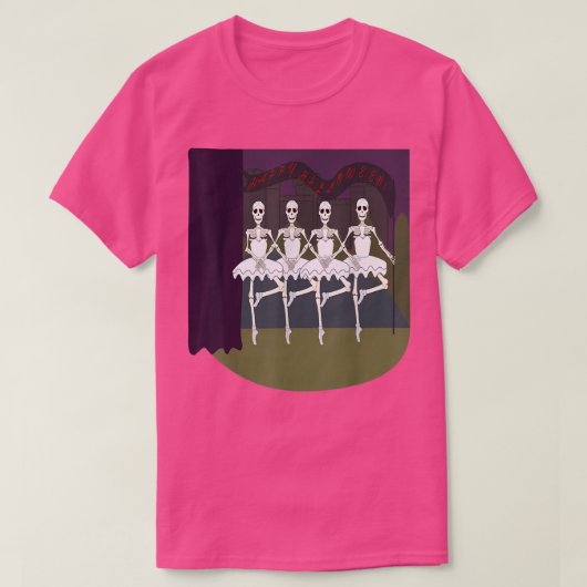 Halloween Scary Spooky Dancing Ballerina Skeletons T-shirt (Design voorkant)
