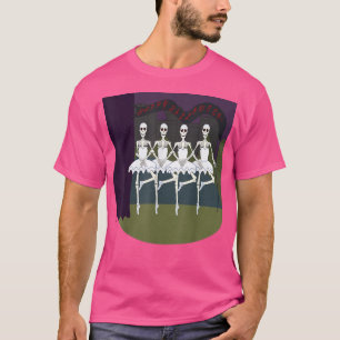 Halloween Scary Spooky Dancing Ballerina Skeletons T-shirt
