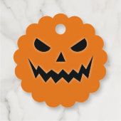 Halloween Scary Spooky Jack O Lantern Pumpkin Face Bedankjes Labels (Achterkant)